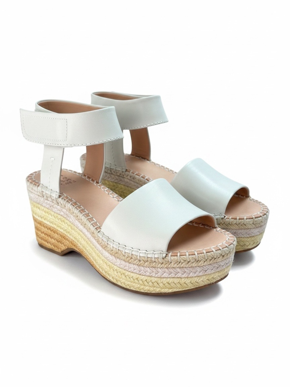 Frye & Co Amber Espadrilles Wedge Sandals Women's Sz 8 Comfort Shoes Raffia NEW